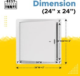 24" x 24" Insulated Fire Rated Metal Access Panel - Insulated Wall Access Door  #1345Z T6