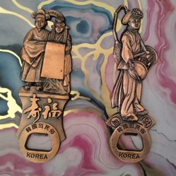  2 Korea Bottle Opener Souvenir Brass Korea Bottle Opener