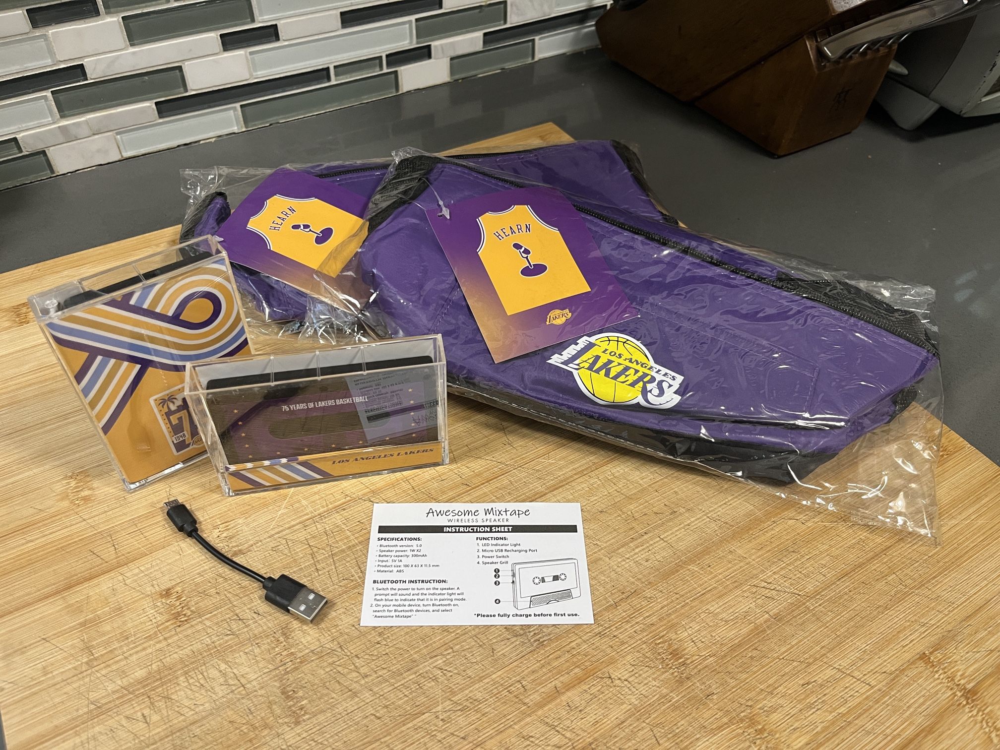 Gear Up, Lakers Nation! 2x Bluetooth Speaker + Fanny Pack