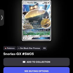 Pokémon Snorlax-GX SM05 PSA GRADE 10