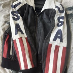 American Flag Leather Jacket