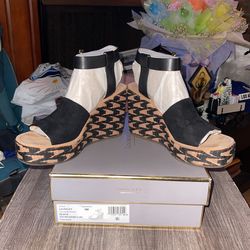 Black Suede Wedges Size 8M