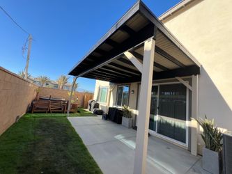 Wood patio awning