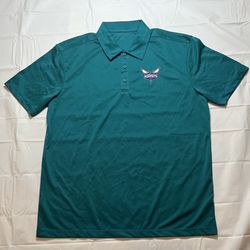 PORT AUTHORITY CHARLOTTE HORNETS POLO MOISTURE WICKING EMBROIDERED LOGO SIZE:XL