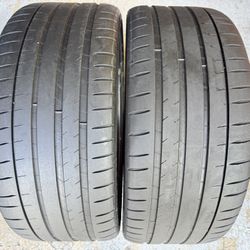 Two Tires 245/35/21 Michelin Pilot Sport 4S With 70-75% Left Tesla Used Pair • 
