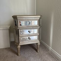 2 Glass Mirror Night Stands 