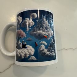 Blue and White Cloud Design Mug