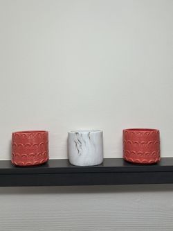 Peach Marble Ceramic Pots