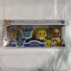 Funko POP Pokemon Eeveelutions Eevee Vaporeon Jolteon Flareon 4 Pack