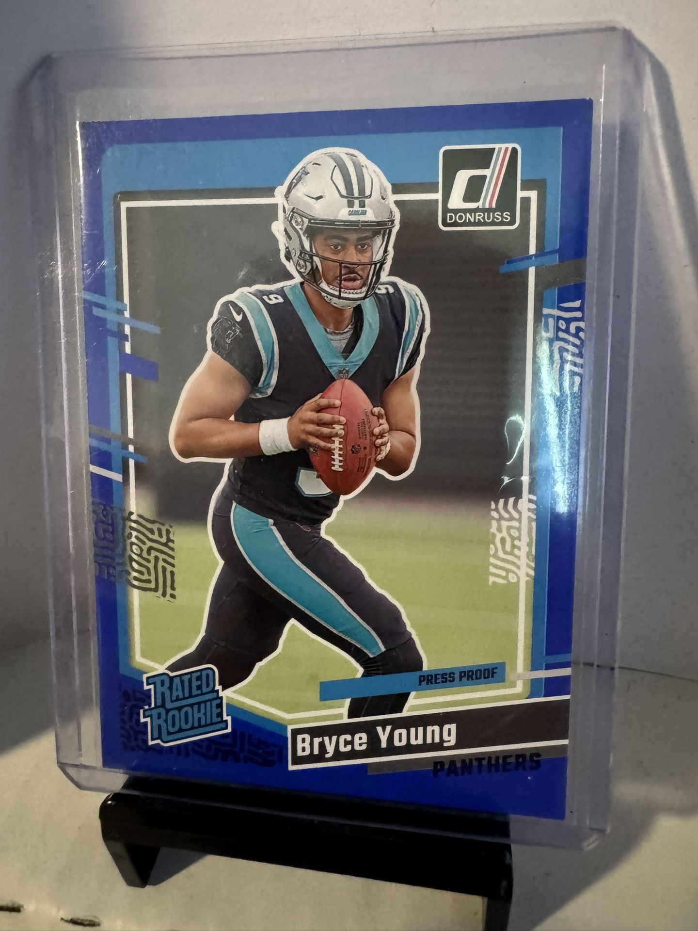 Bryce Young Panthers NFL Donruss Blue Parallel Rated Rookie Card