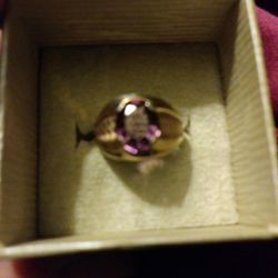 Gold Filled Boys Ring With Amethyst Stone