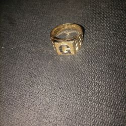 Letter G Gold Ring