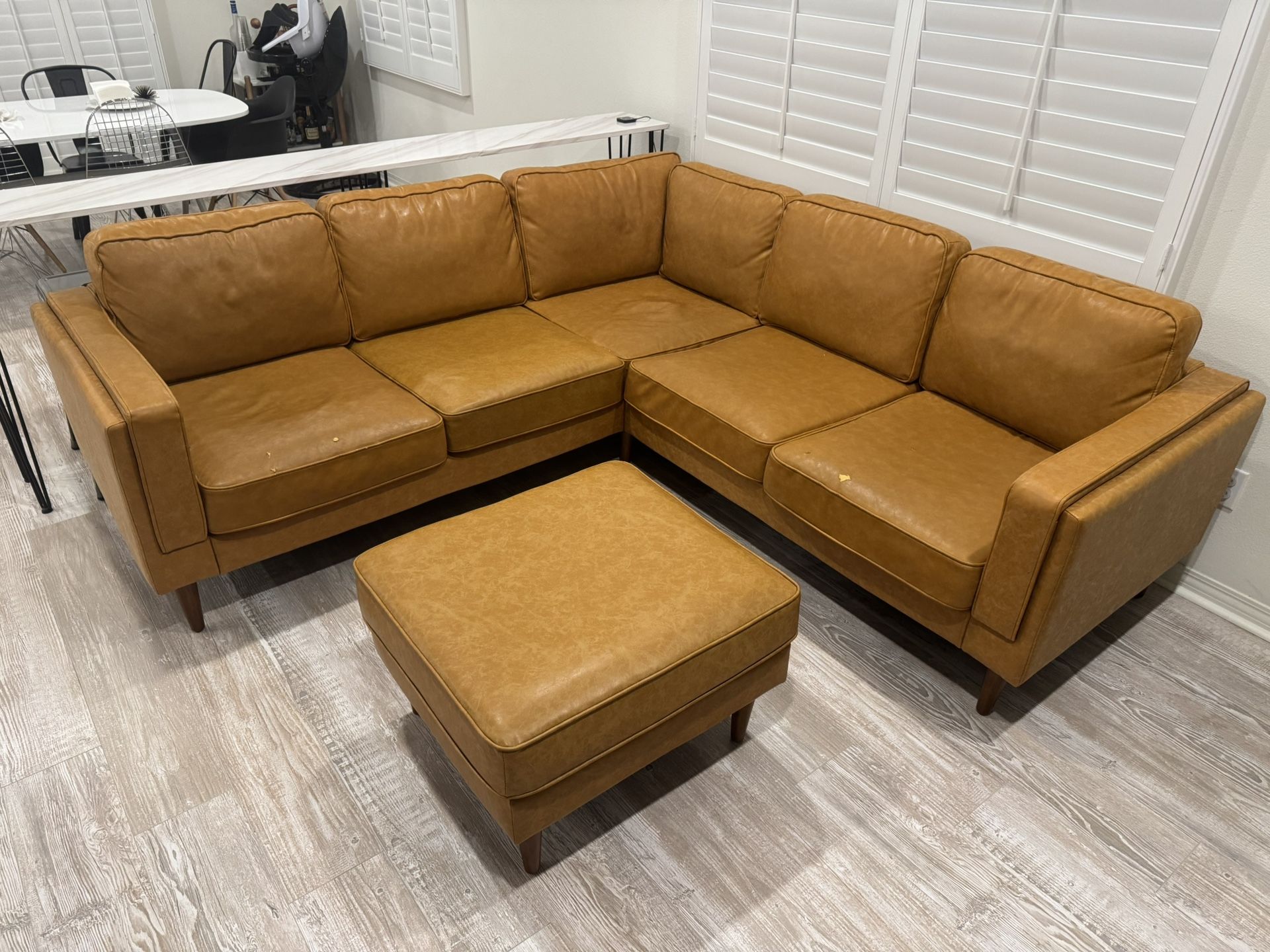Vegan Leather Couch and Ottoman from Albany Park