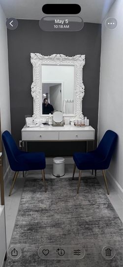2 Royal Blue Velvet Chairs