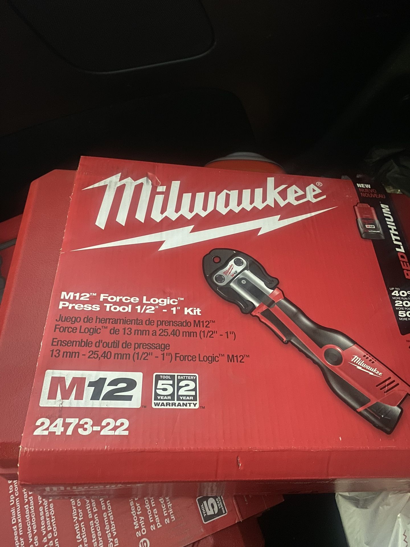 Milwaukee M12 Force Logic Press Tool 1/2”-1” Kit