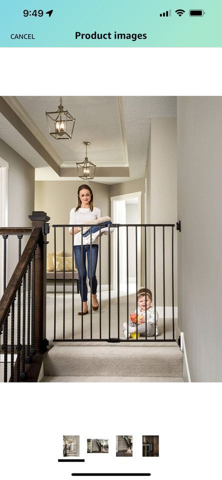 Regalo 2-in-1 Extra Tall Easy Swing Stairway and Hallway Walk Through Baby Gate, Black