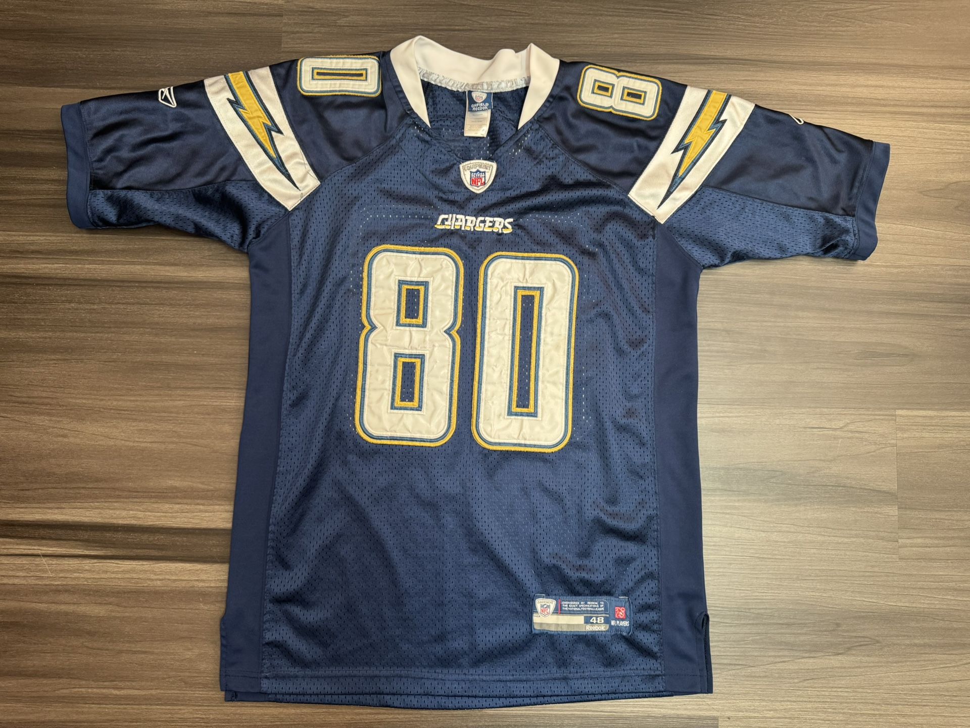 Vintage Reebok San Diego Chargers Malcolm Floyd #80 Stitched Jersey Adult 48 XL