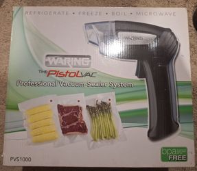 NEW: Waring The Pistol Vac PVS1000 Professional Vacuum Sealer Handheld