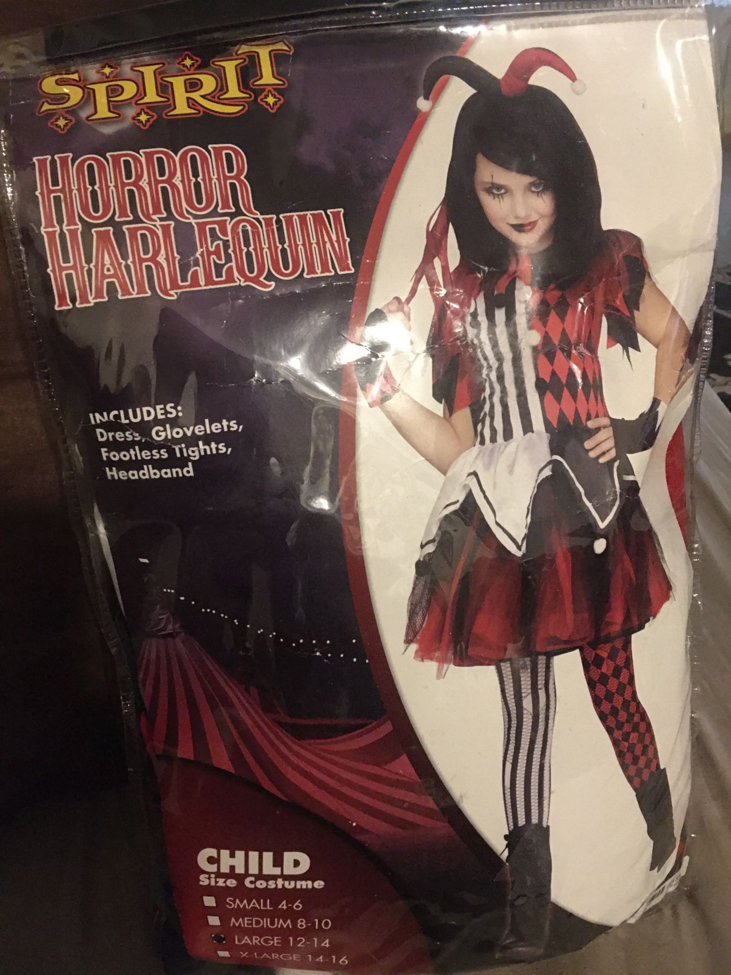 Horror Harlequin child’s costume