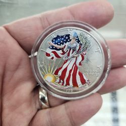 1 Oz Silver Dollar Bullion, Colorized, Collectible