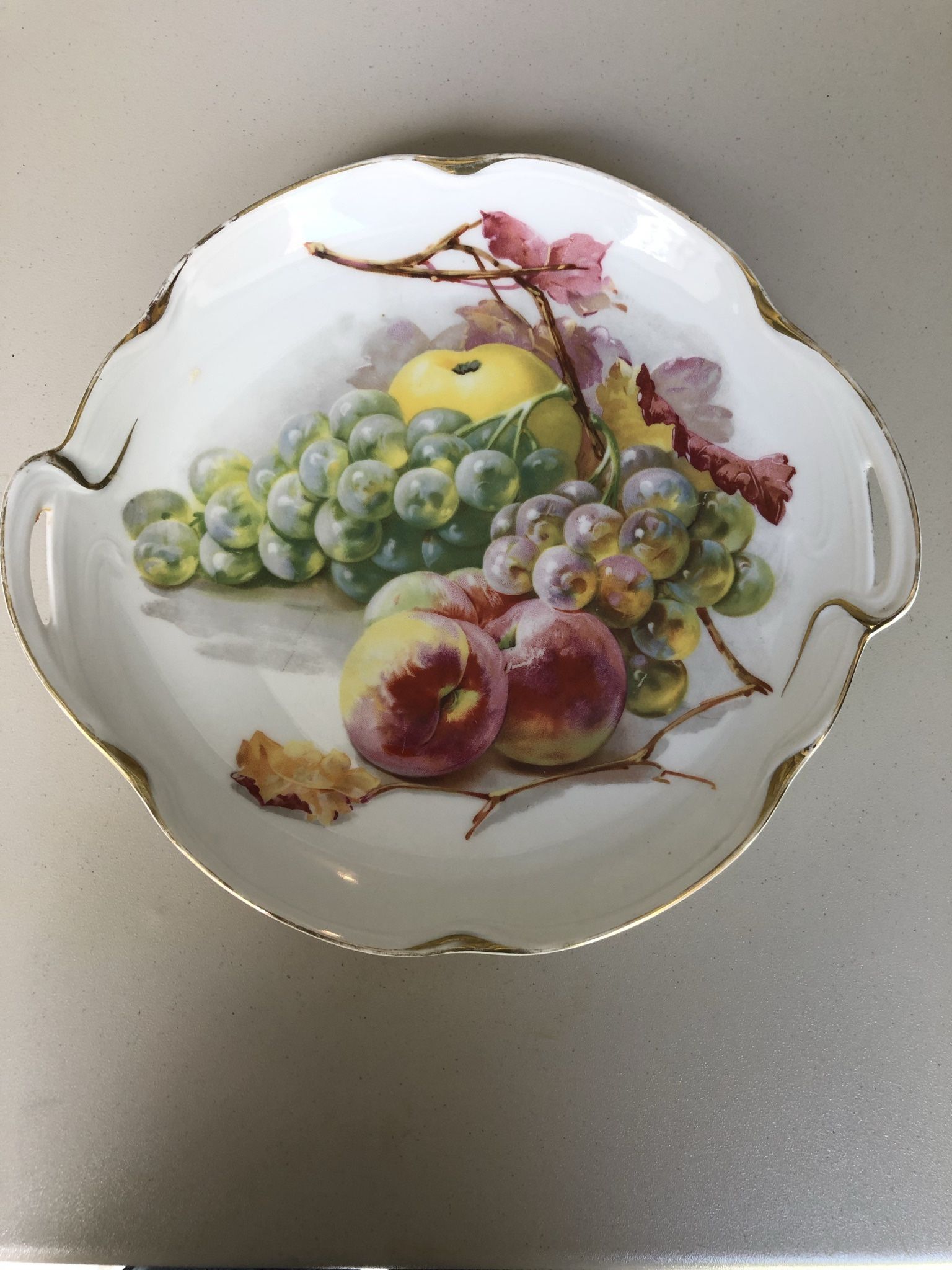Louise Bavaria Germany Vintage Hand Painted Serving Plate With Handles