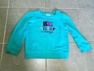 4T Girls Turquoise 'Big Sister in Charge' Sweatshirt