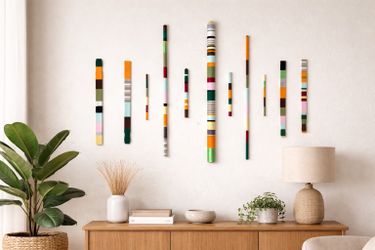 Large Handmade Fiber Wall Art Set – Modern Abstract Textile Wall Decor – 11 Piece