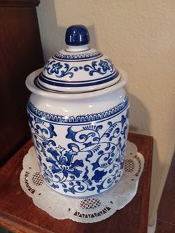 New Japanese 11" Tall Large Porcelain With lid. $15. See description