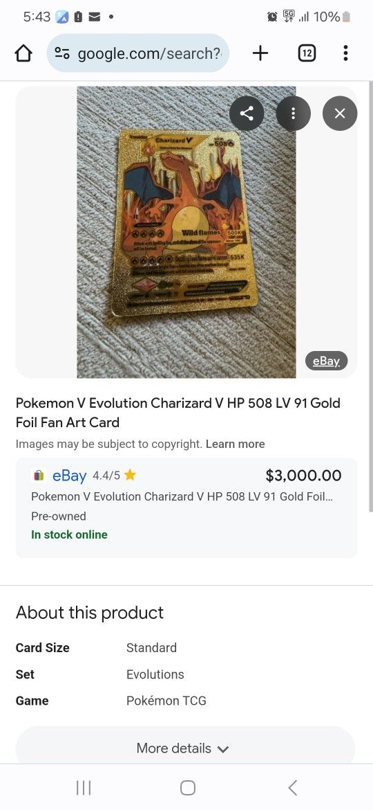 Pokemon Gold Limited
Charmanda Card