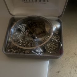 Box Of Silver Jewelry 