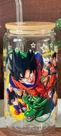 Dragon Ball Z Glass Cup w/straw
