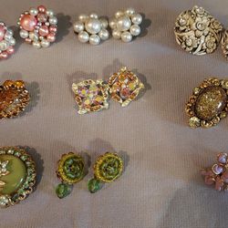 Assorted Vintage Clip-On Earrings $7 Pair (VGUC)