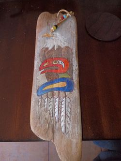 Betty Arney Anacortes WA Original Driftwood Painting Pacific Northwest Coast Eagle Art