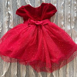 Red Rose Dress With Glitter 18m