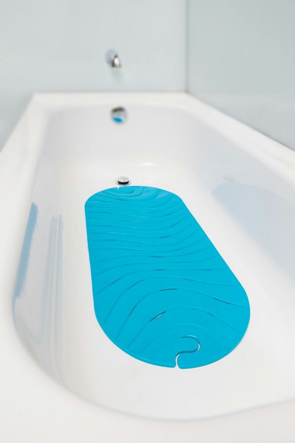 Boon Ripple Rubber Bathtub Mat, SlipFree Baby Bath Mat With Suction