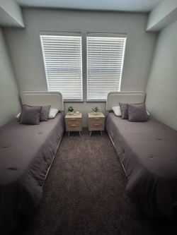 Twin beds and two nightstands