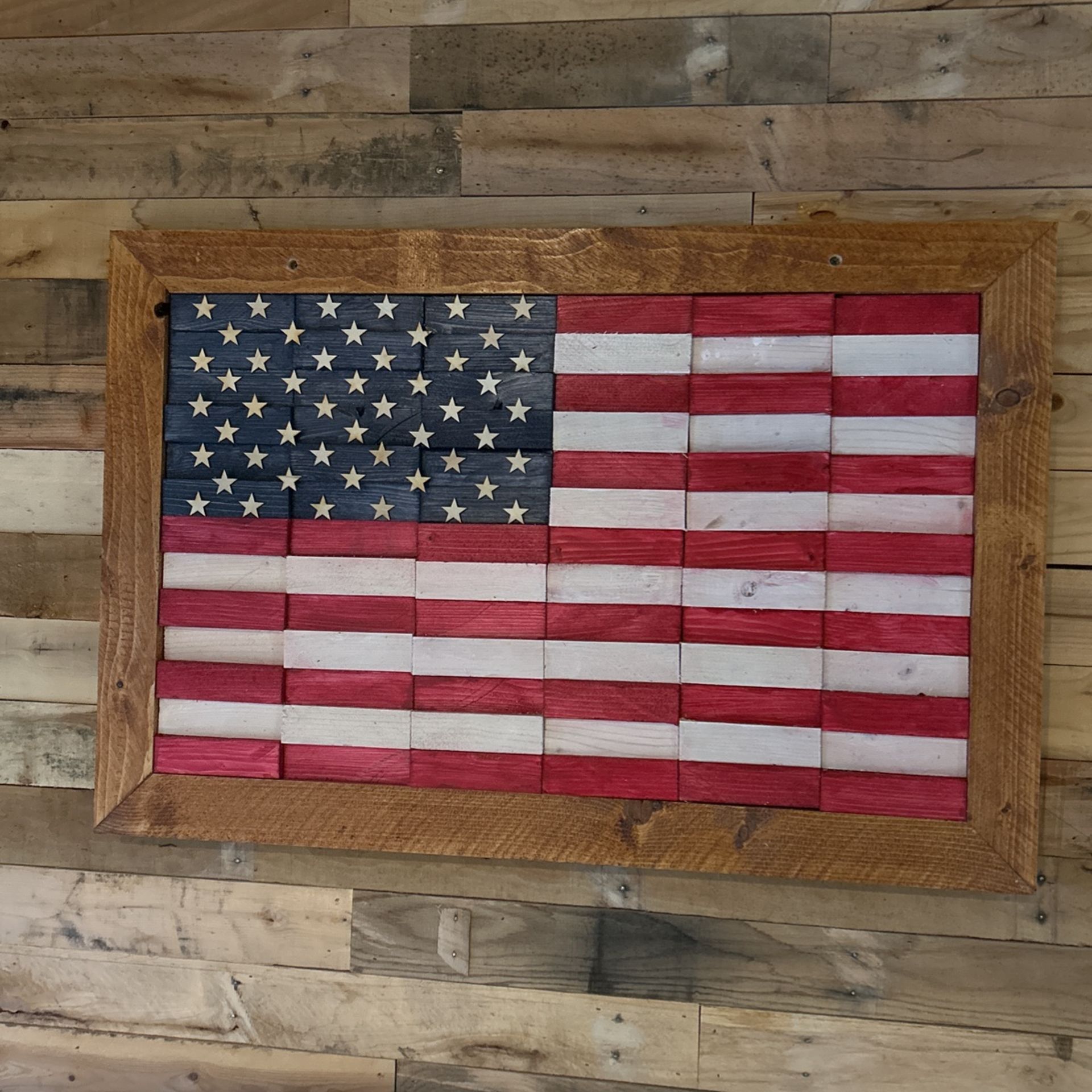 Wooden American Flag 3D