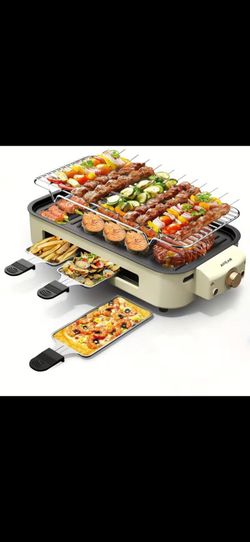 Portable Electric Grill with mini pans