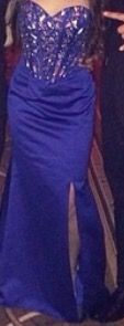 Blue sequin prom dress