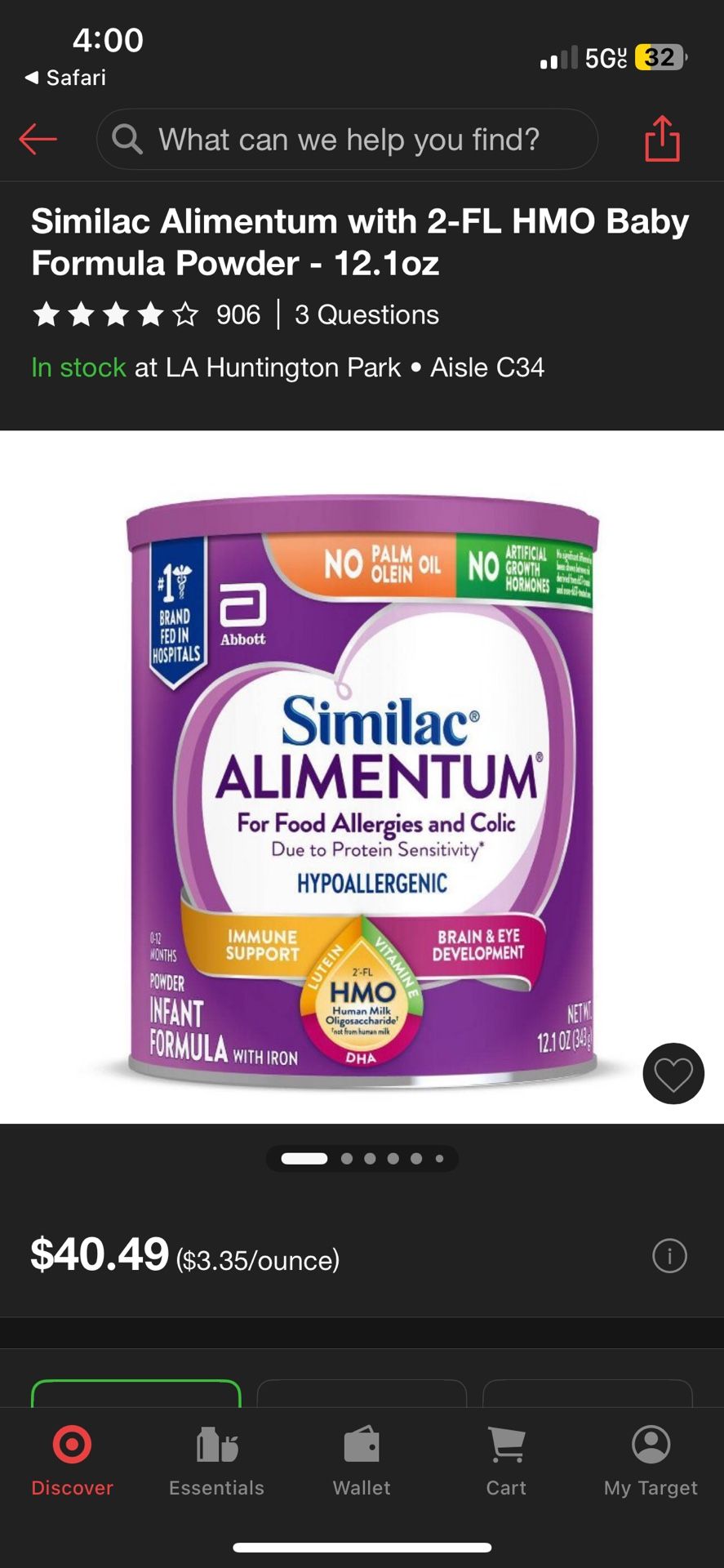 Alimentum 12.1 Oz cans