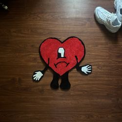 BAD BUNNY HEART RUG
