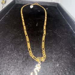 Sliver Gold plated figaro 