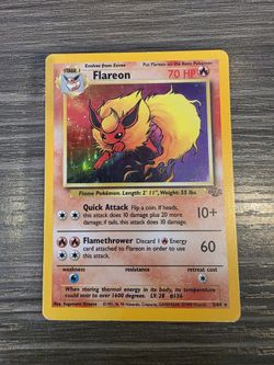 Flareon 3/64 Holo Rare Jungle Pokemon Unlimited Holo - LP