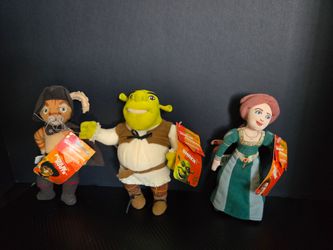 SHREK 2 Plush Fionna, Puss, & Shrek W/Tags