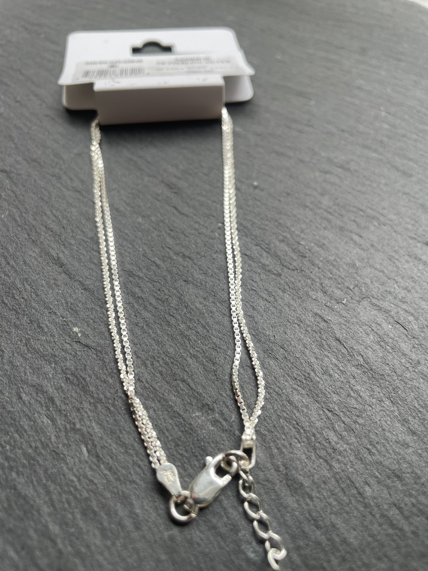 Anklet: Giani Bernini Sterling Silver FWP SS Lose Double Rope 9" Chain
