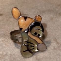 “Tigger”  Don Dewa Zuni 925 sterling silver antique adjustable ring