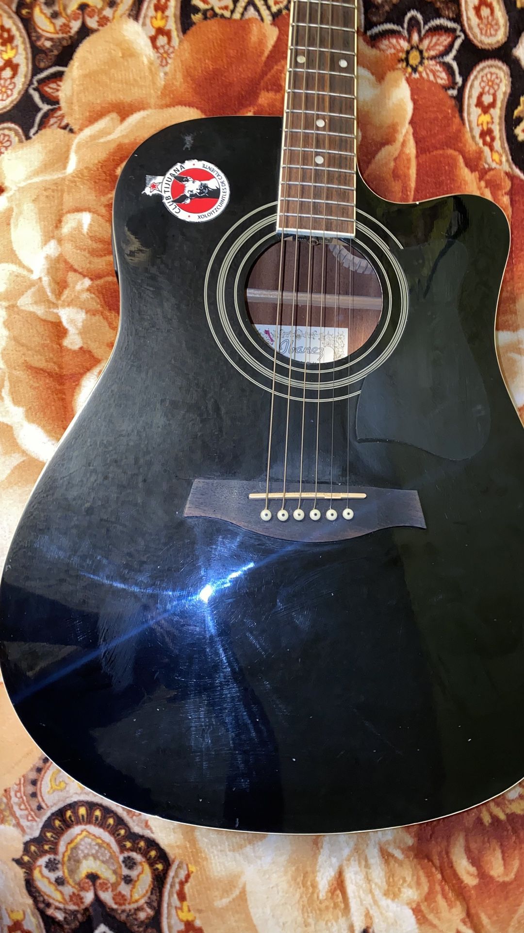 Ibanez V70CE Dreadnought Acoustic-Electric Guitar Black