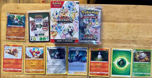 Pokémon Scarlet & Violet Prismatic Evolutions Booster Bundle + Cards