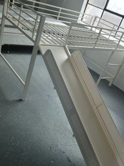 Twin Loft Bed With Sliding Board & Ladder