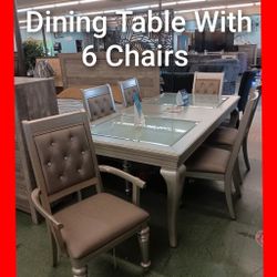 🤩 7pcs Dining Table Set 